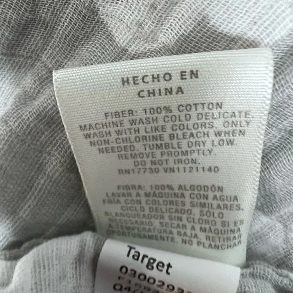 Cloud Island Baby Blanket Grey White Cloud Print Lightweight Cotton